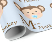 Zoete Aap Baby Shower Cadeaupapier (Rol Hoek)