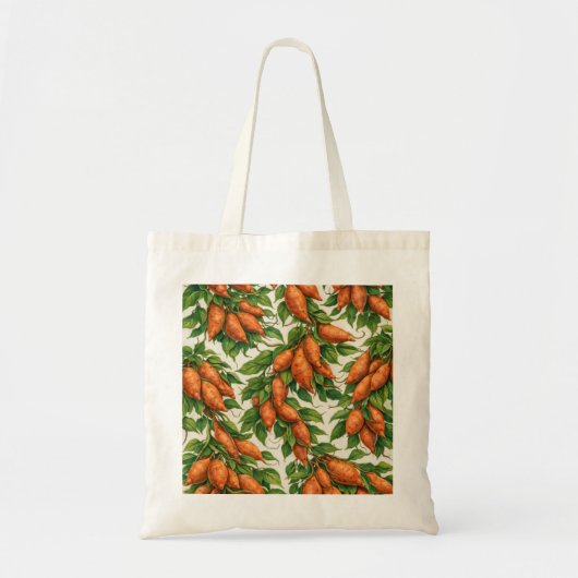 Zoete Aardappel Botanisch Waterverf Patroon Tote Bag (Voorkant)