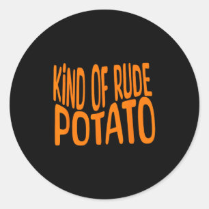 Zoete Aardappel En Een Soort Onbeleefde Aardappel, Ronde Sticker
