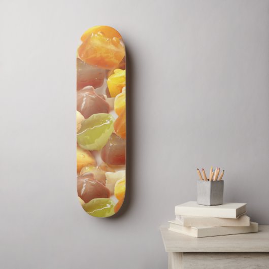 Zoete aardappel- en taro-baldessert skateboard (Muurkunst)