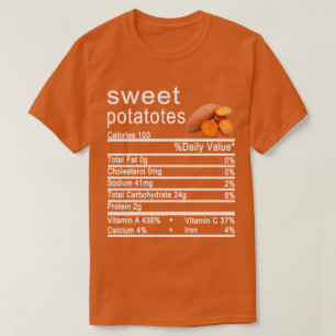 zoete aardappel Nutrition Facts label T-shirt