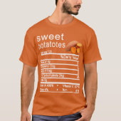 zoete aardappel Nutrition Facts label T-shirt (Voorkant)