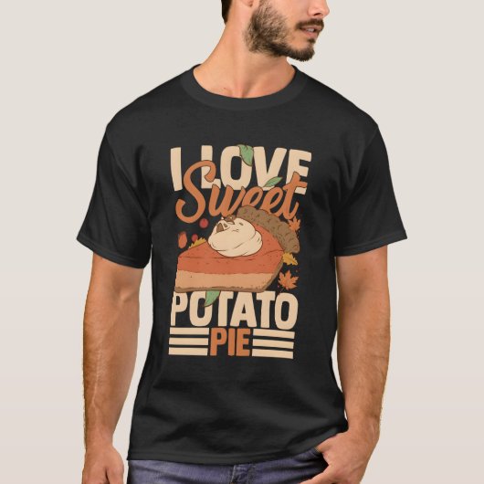 Zoete aardappel taart recept vegan vulling t-shirt (Voorkant)