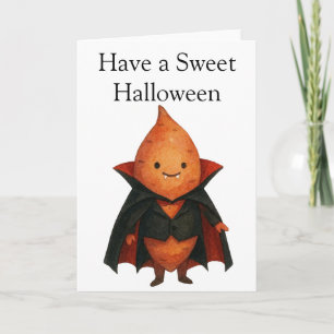 Zoete Aardappel Vampier Halloween Kaart