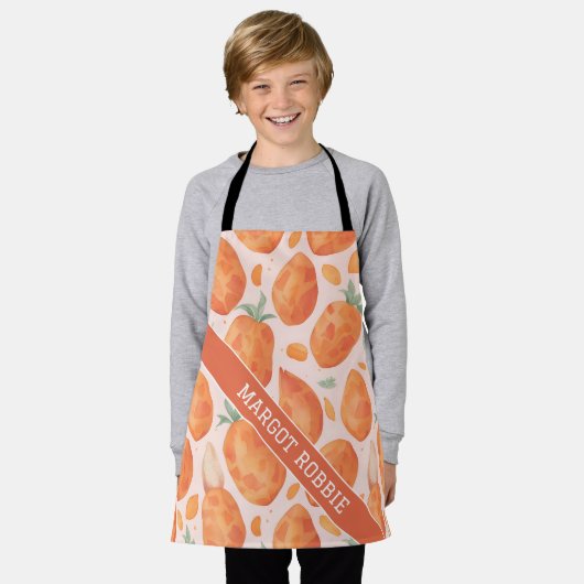 Zoete aardappel Waterverf Kleurrijke Patroon Schort (Gedragen)