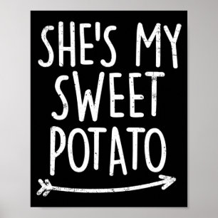 Zoete Aardappel Yam T-shirts Heren Dames Matching  Poster