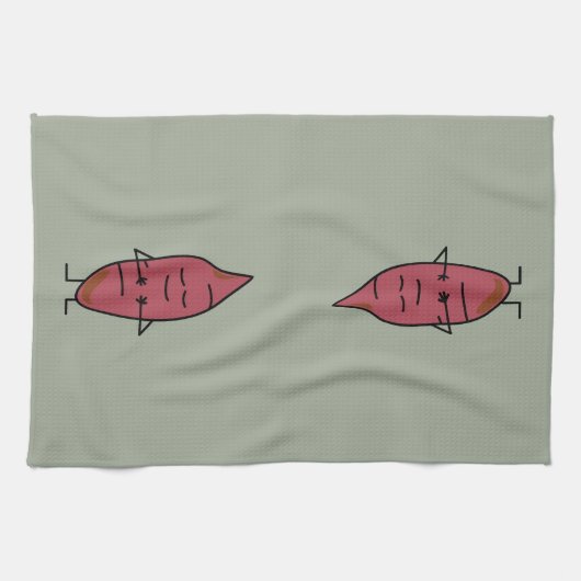 Zoete aardappel Yam Yams Aardappelen, gebrand Theedoek (Horizontaal)