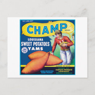 zoete aardappelen Etiket voor voedingsmiddelen Briefkaart