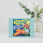  zoete aardappelen Etiket voor voedingsmiddelen Briefkaart (Staand voorkant)