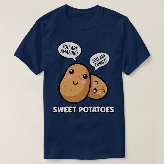Zoete aardappelen Funny Food Positive Quote Vegeta T-shirt (Design voorkant)