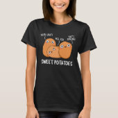 Zoete aardappelen Funny Food Pun Dark BG T-shirt (Voorkant)