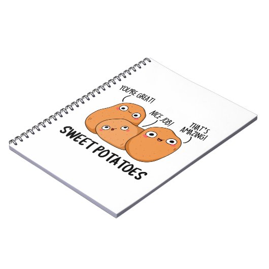 Zoete aardappelen Funny Food Pun Notitieboek (Linkerzijde)