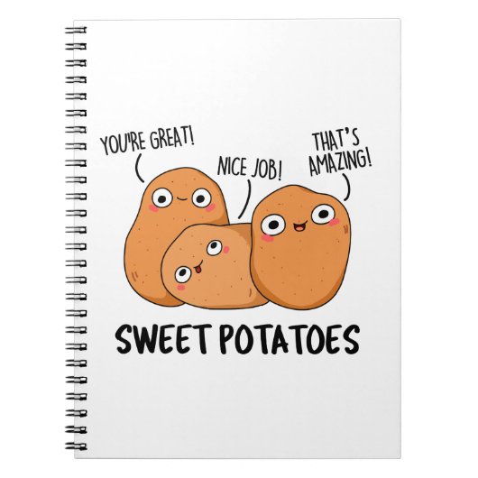 Zoete aardappelen Funny Food Pun Notitieboek (Voorkant)