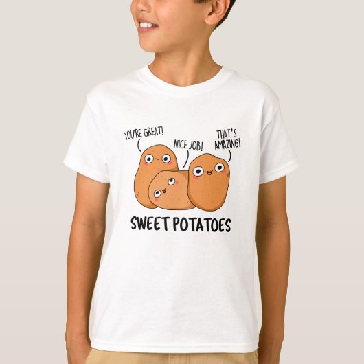 Zoete aardappelen Funny Food Pun T-shirt (Voorkant)