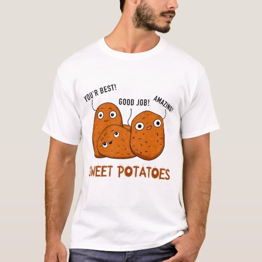 Zoete aardappelen Grappig T-shirt (Voorkant)