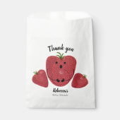 Zoete aardbei baby shower bedankzakje (Voorkant)