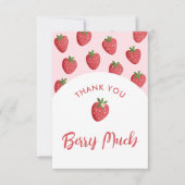 Zoete aardbei babyshower bedankkaartjes (Voorkant)