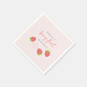 Zoete aardbei bessen eerste meisje 1e verjaardag servet (Hoek)