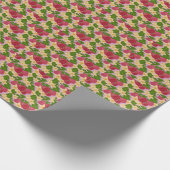 Zoete Aardbei & Bloemmotief Canvas Cadeaupapier (Hoek)