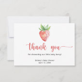 Zoete aardbei - dank je bedankkaart (Voorkant)