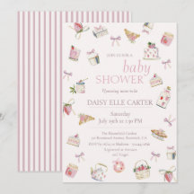 Zoete Aardbei Dessert Baby Shower Waterverf