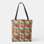 Zoete aardbei en bloemmotief canvas tas (Achterkant)