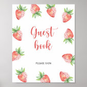 Zoete aardbei \ Gast boek Poster (Voorkant)