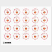 Zoete aardbei jam baby shower bedank sticker (Vel)