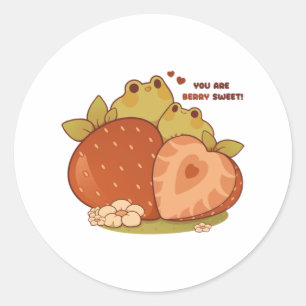 Zoete aardbei kikkers 46 ronde sticker