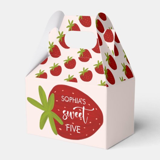 Zoete aardbei kinderen verjaardag bedankdoosjes (Achterkant)
