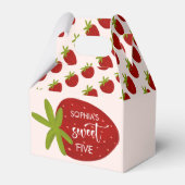 Zoete aardbei kinderen verjaardag bedankdoosjes (Voorkant Zijde)