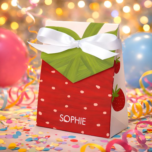 Zoete aardbei kinderen verjaardag bedankdoosjes