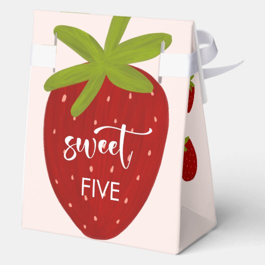 Zoete aardbei kinderen verjaardag bedankdoosjes (Achterkant)