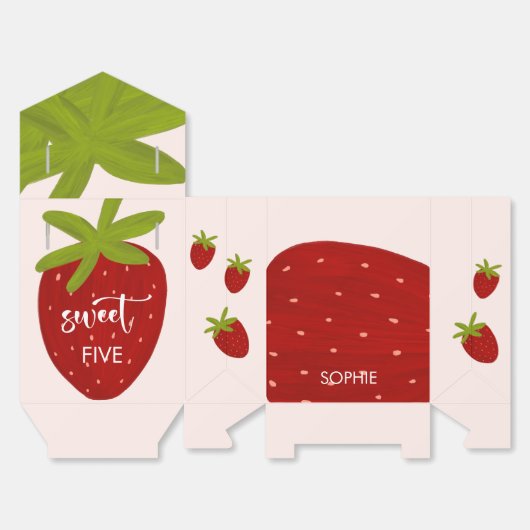 Zoete aardbei kinderen verjaardag bedankdoosjes (Ongevouwen)