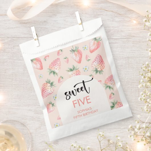 Zoete aardbei kinderen verjaardag bedankzakje (Geknipt)