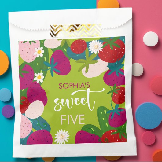 Zoete aardbei kinderen verjaardag bedankzakje