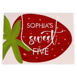 Zoete aardbei kinderen verjaardag groot cadeauzakje