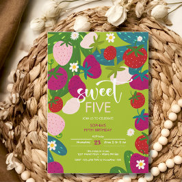 Zoete aardbei kinderen verjaardag kaart