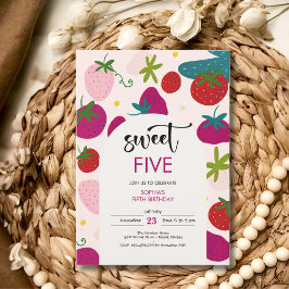 Zoete aardbei kinderen verjaardag kaart