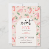 Zoete aardbei kinderen verjaardag kaart (Voorkant)