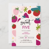 Zoete aardbei kinderen verjaardag kaart (Voorkant)