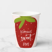 Zoete aardbei kinderen verjaardag papieren bekers (Achterkant)