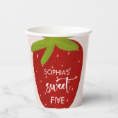 Zoete aardbei kinderen verjaardag papieren bekers (Voorkant)