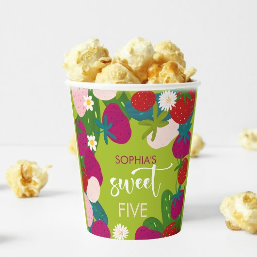 Zoete aardbei kinderen verjaardag papieren bekers