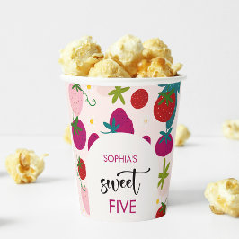 Zoete aardbei kinderen verjaardag papieren bekers