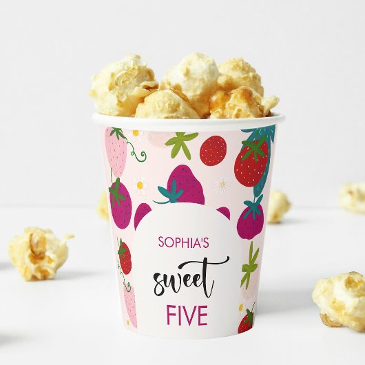 Zoete aardbei kinderen verjaardag papieren bekers