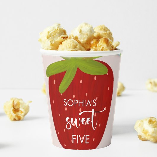 Zoete aardbei kinderen verjaardag papieren bekers