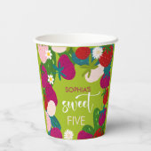 Zoete aardbei kinderen verjaardag papieren bekers (Achterkant)