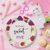 Zoete aardbei kinderen verjaardag papieren bordje (Feest)