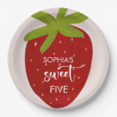 Zoete aardbei kinderen verjaardag papieren bordje (Voorkant)